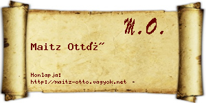 Maitz Ottó névjegykártya